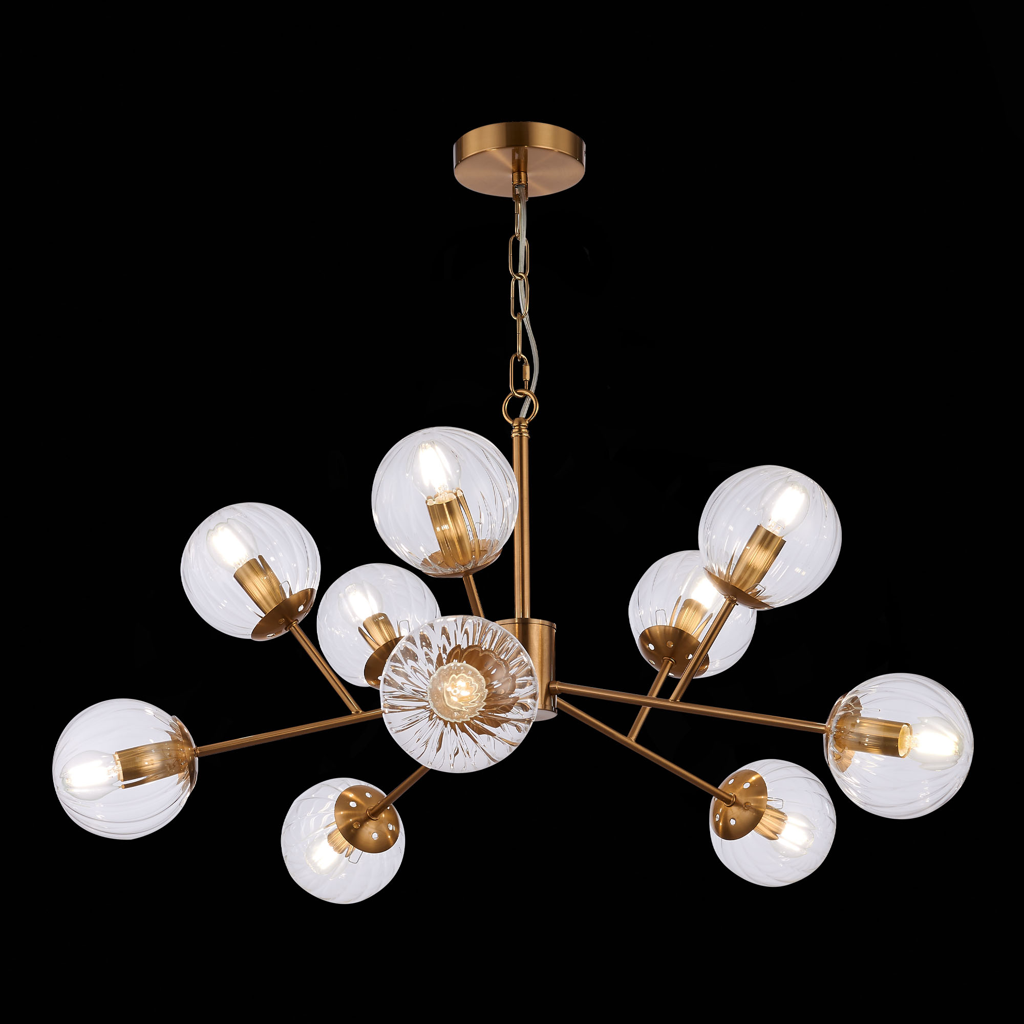 картинка SLE220803-10 Светильник подвесной Латунь/Прозрачный E14 10*40W