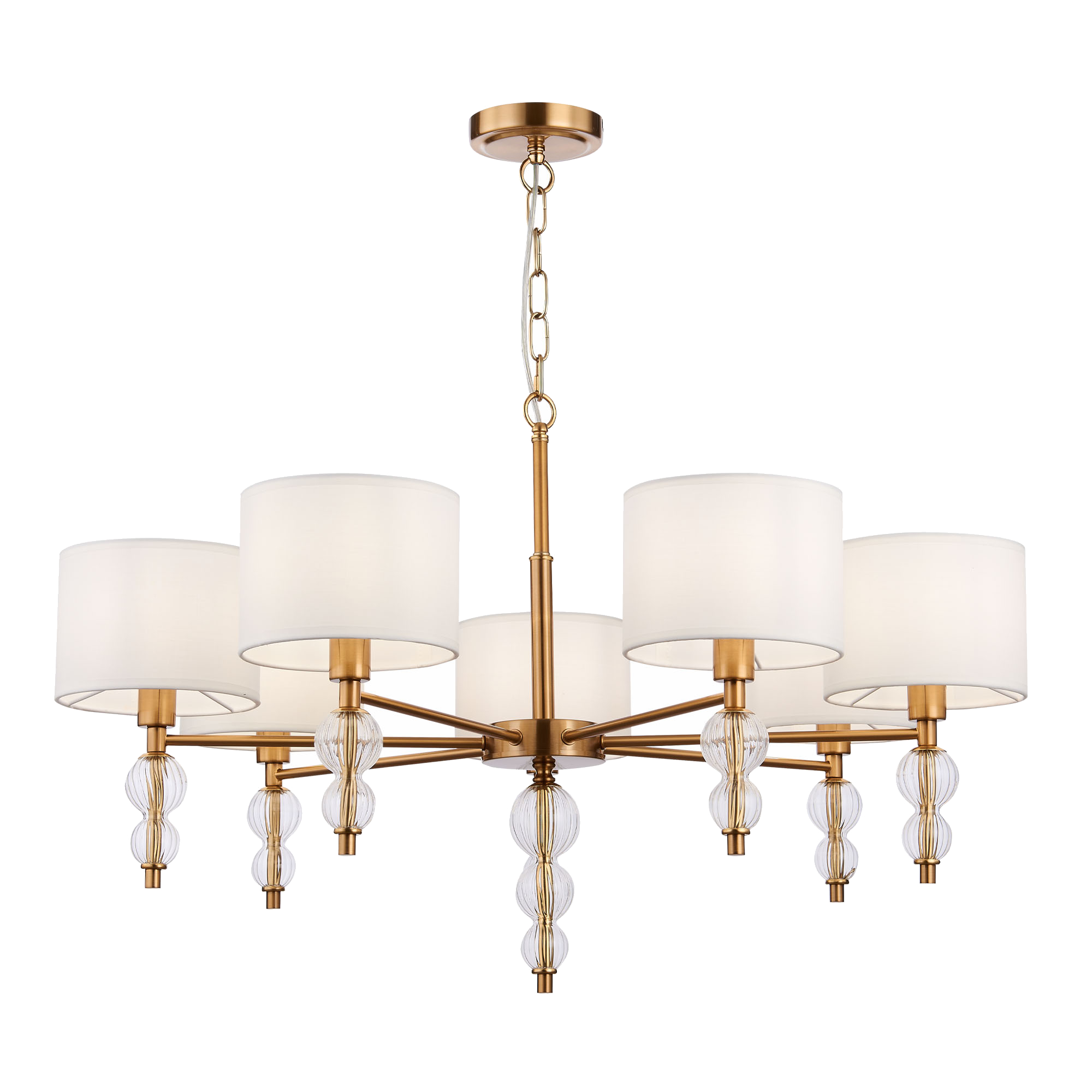 картинка SLE105713-07 Светильник подвесной Латунь, Прозрачный/Белый E14 7*40W