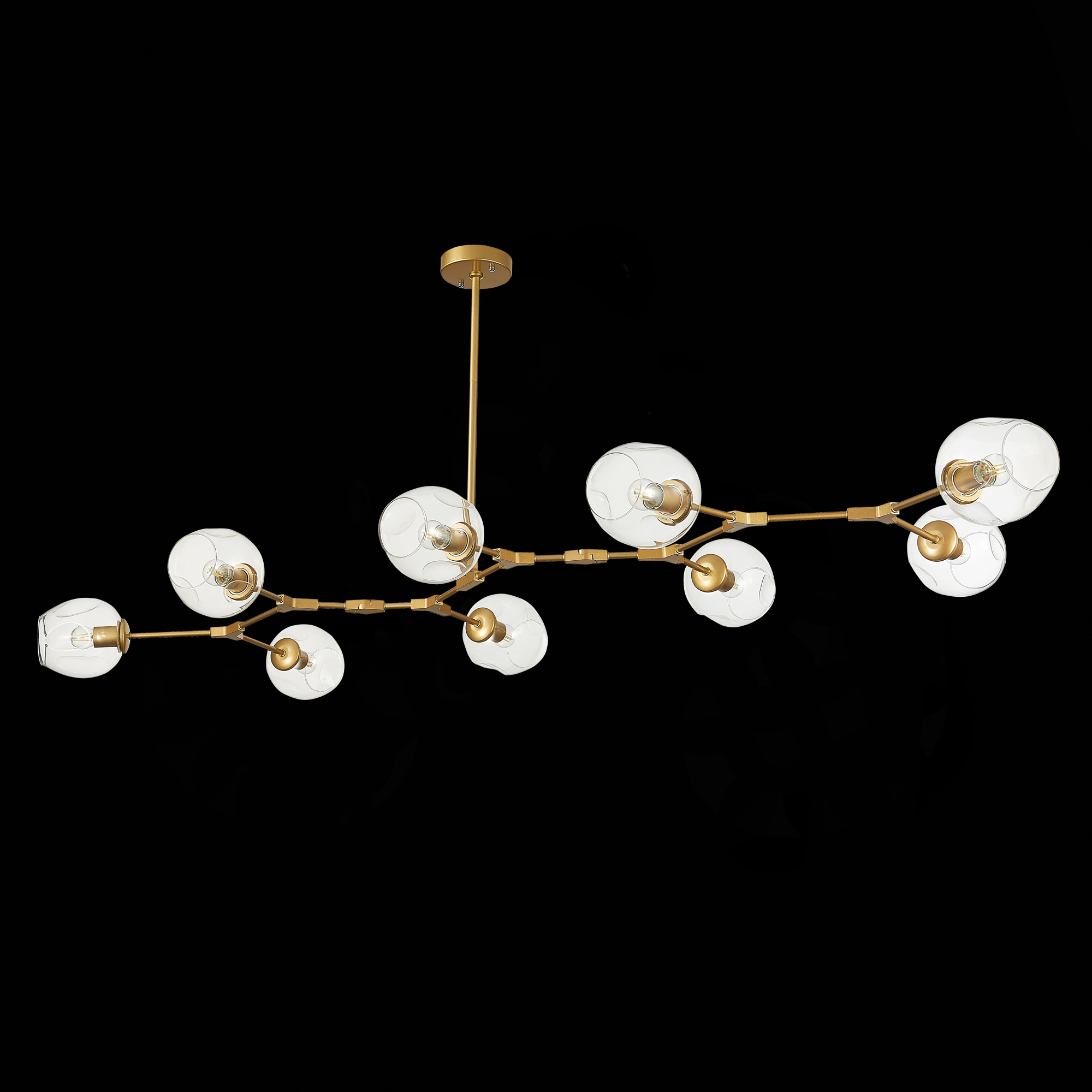 картинка SLE154823-09 Светильник подвесной Золотистый/Прозрачный E27 9*40W