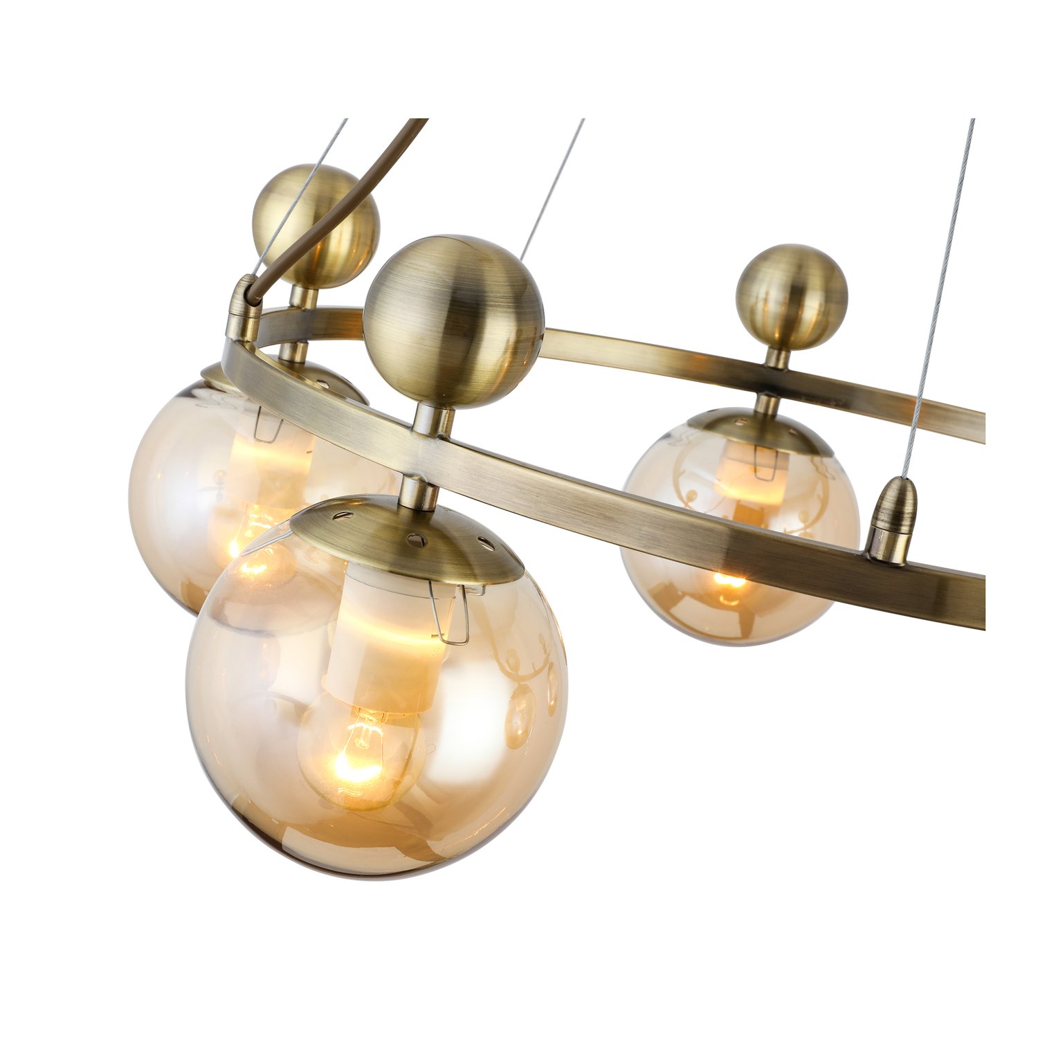 картинка SLE106303-05 Светильник подвесной Бронзовый/Прозрачный, Янтарный E27 5*60W