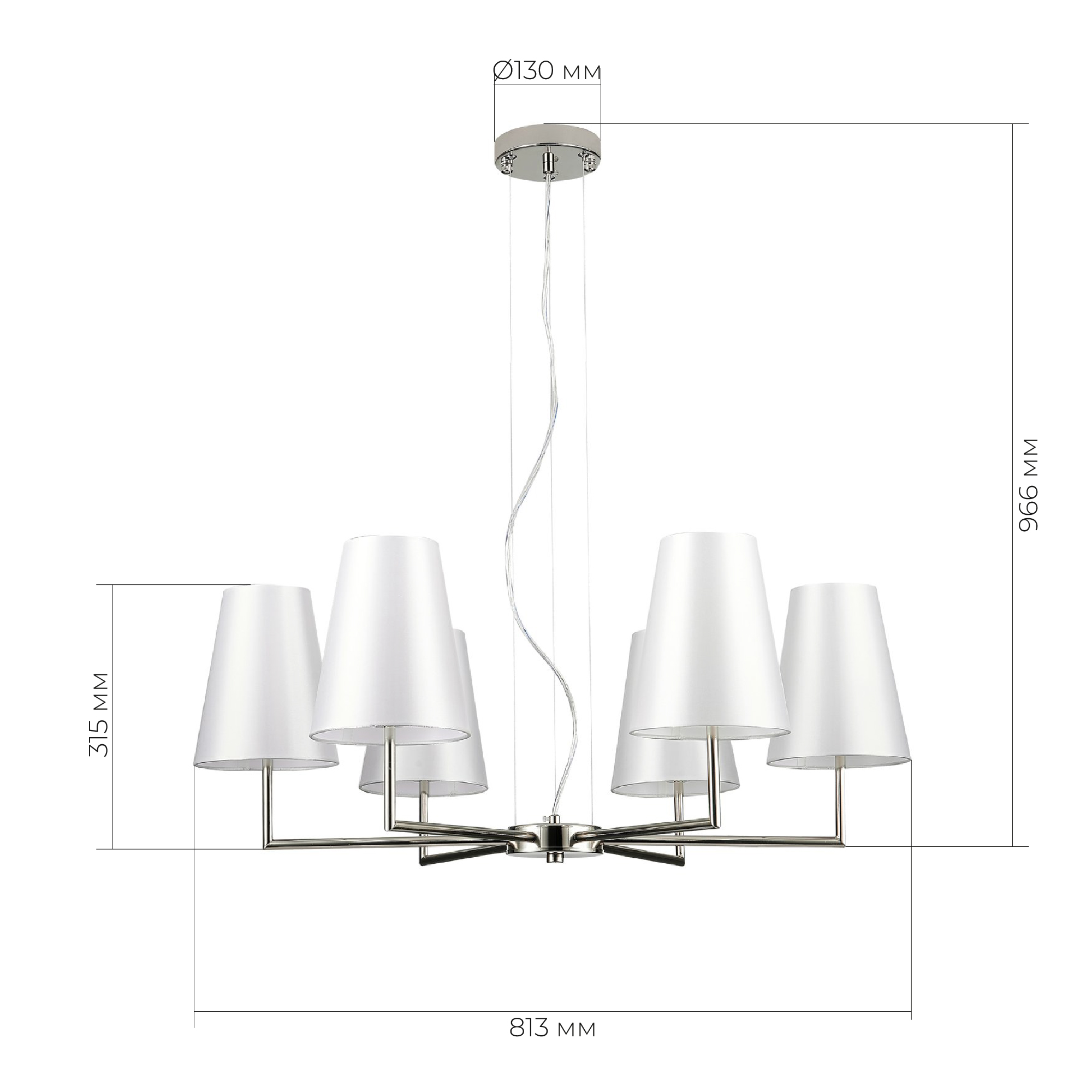 картинка SLE105903-06 Светильник подвесной Никель/Белый E14 6*40W