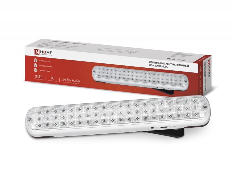 картинка Светильник светодиодный аварийный СБА 1093С-60DC 60LED lead-acid DC IN HOME