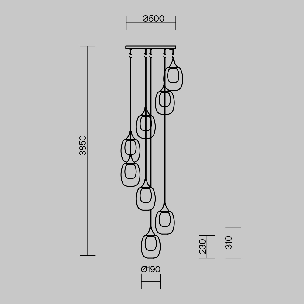 картинка Подвесной светильник Maytoni MOD016PL-08BS1