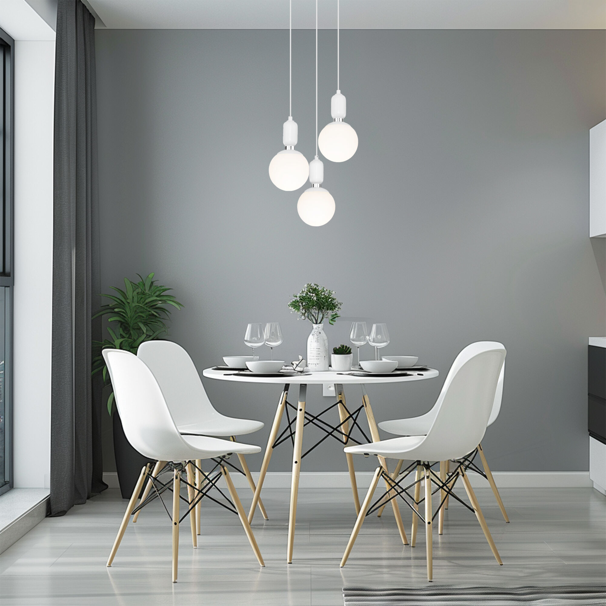 картинка Подвесной светильник со стеклянными плафонами 50151/3 белый