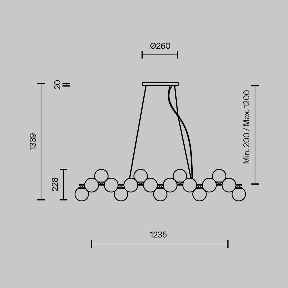 картинка Подвесной светильник Maytoni MOD547PL-25BS