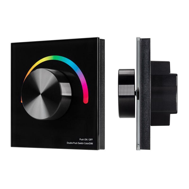 картинка Панель SMART-P8-RGB-G-IN Black 12-24В 3х4А Rotary 2.4G IP20 пластик Arlight 033763