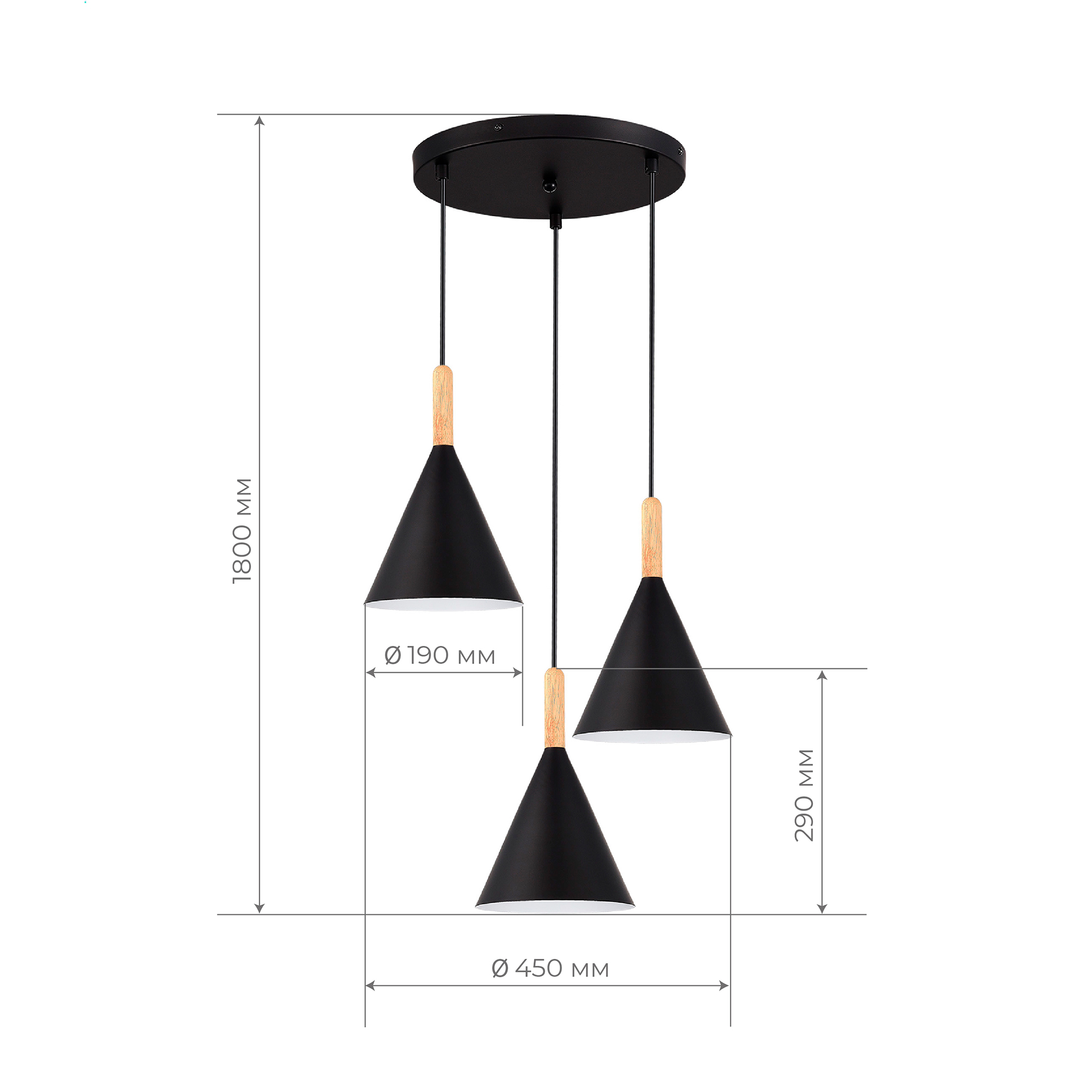 картинка SLE1255-423-03 Светильник подвесной Черный/Черный E27 3*40W