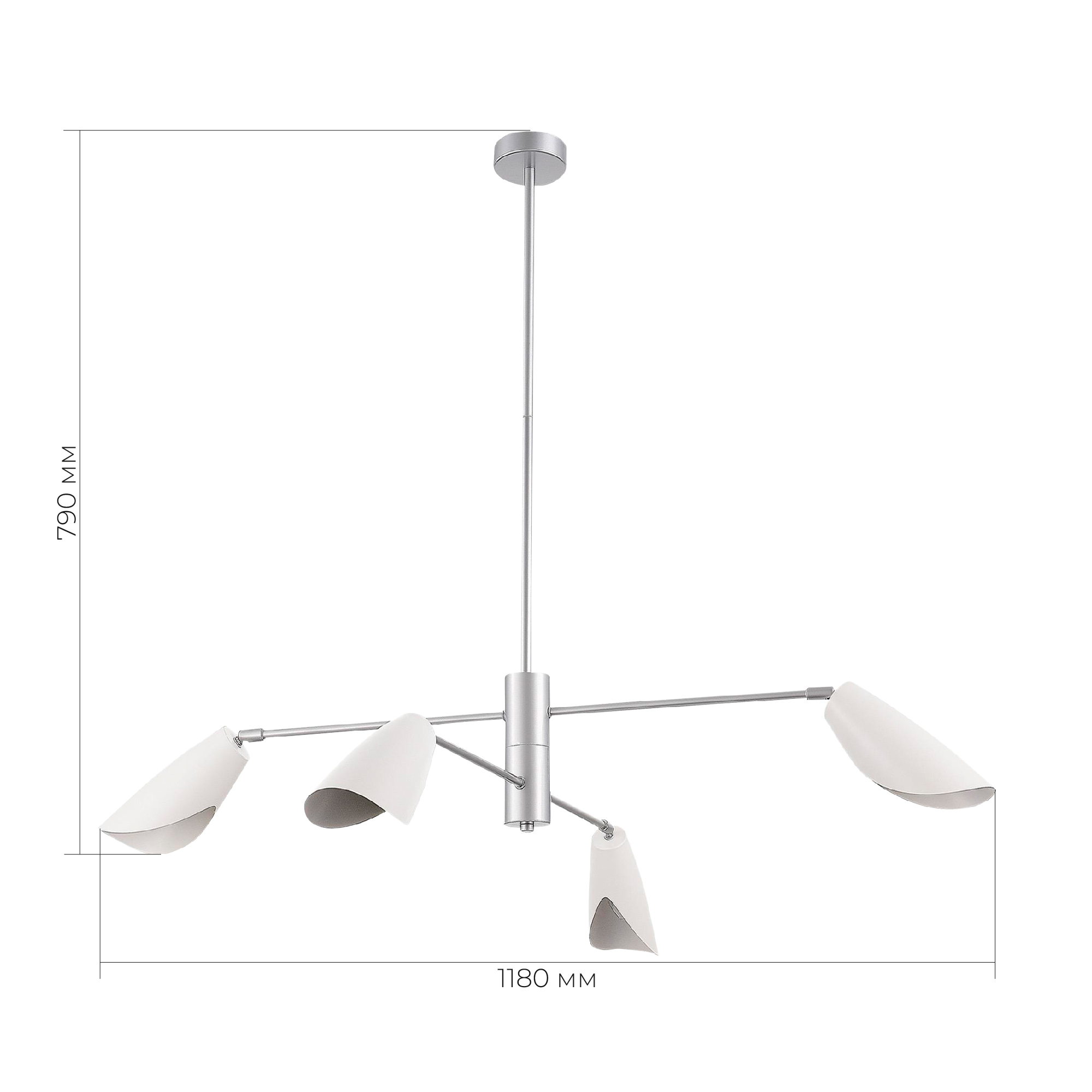 картинка SLE1254-103-04 Светильник подвесной Серебристый/Белый E14 4*60W