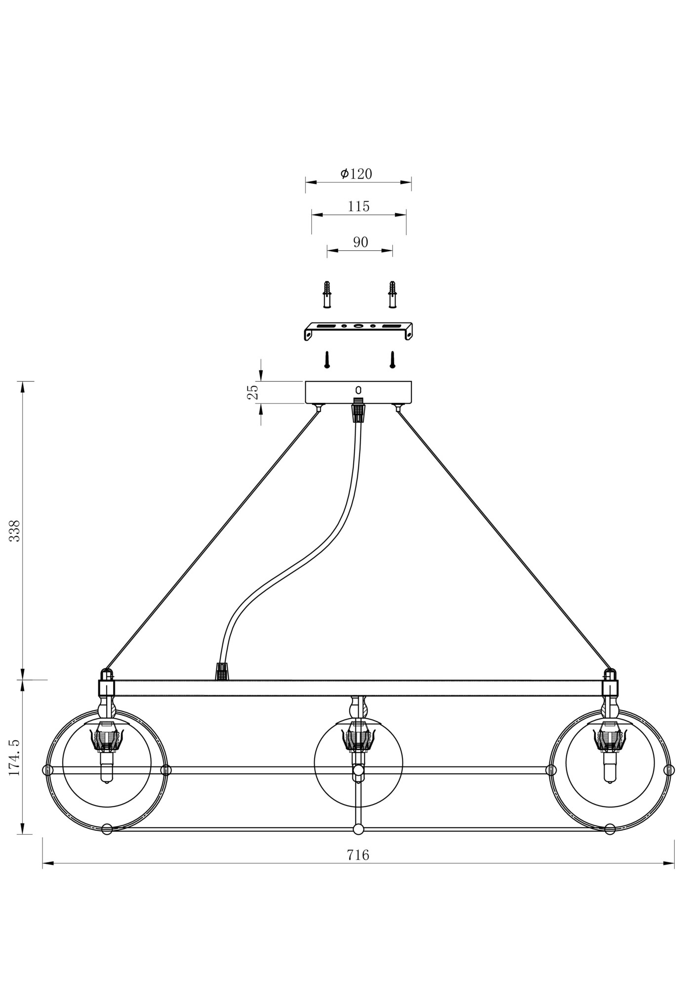 картинка Подвесной светильник Maytoni MOD312PL-10GCH