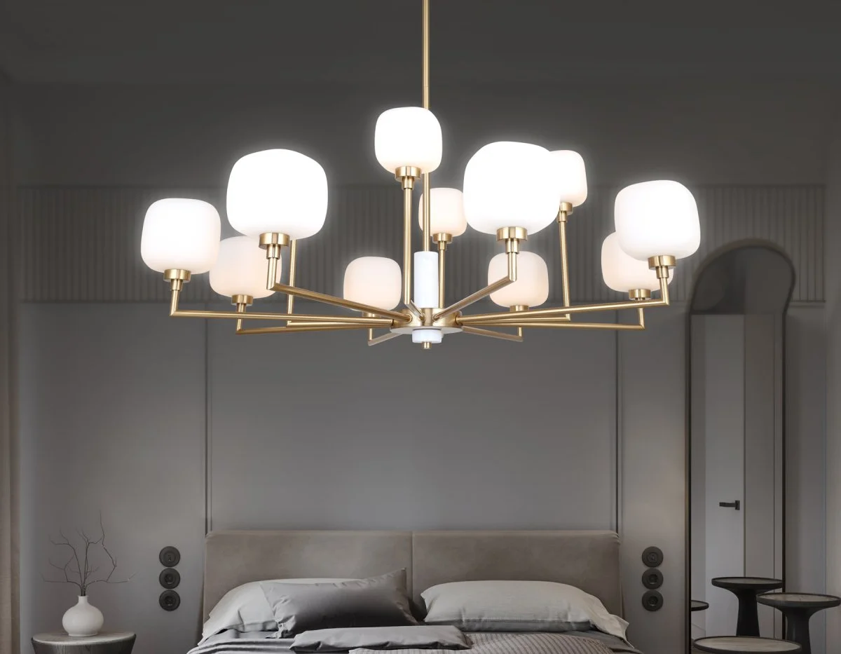 картинка Люстра на штанге с мрамором LH53019