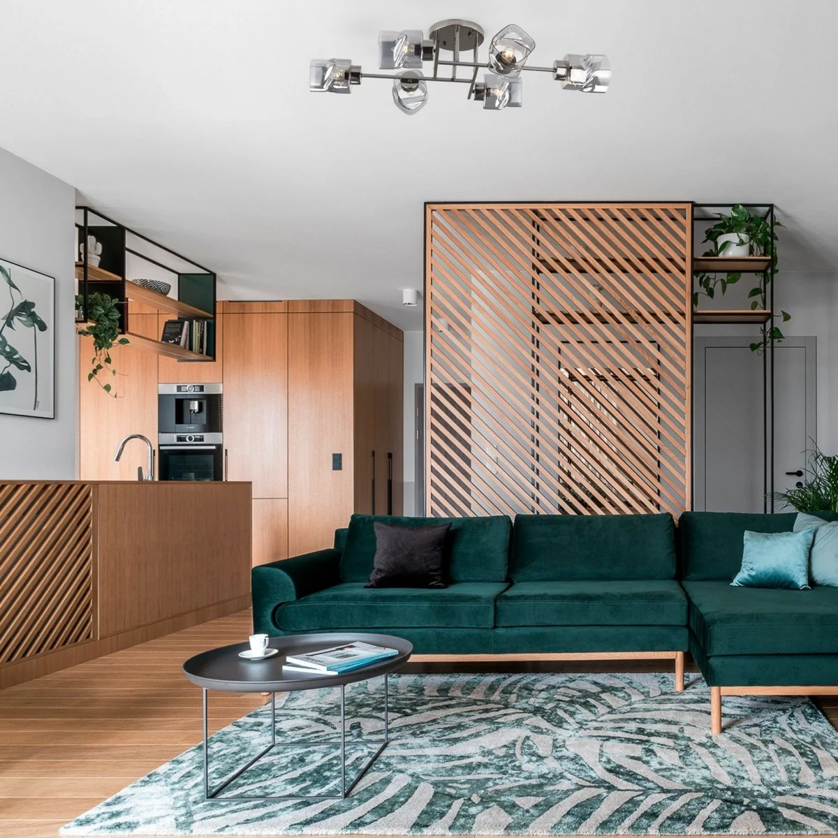 картинка Потолочная люстра со стеклянными плафонами 30165/6 черный жемчуг