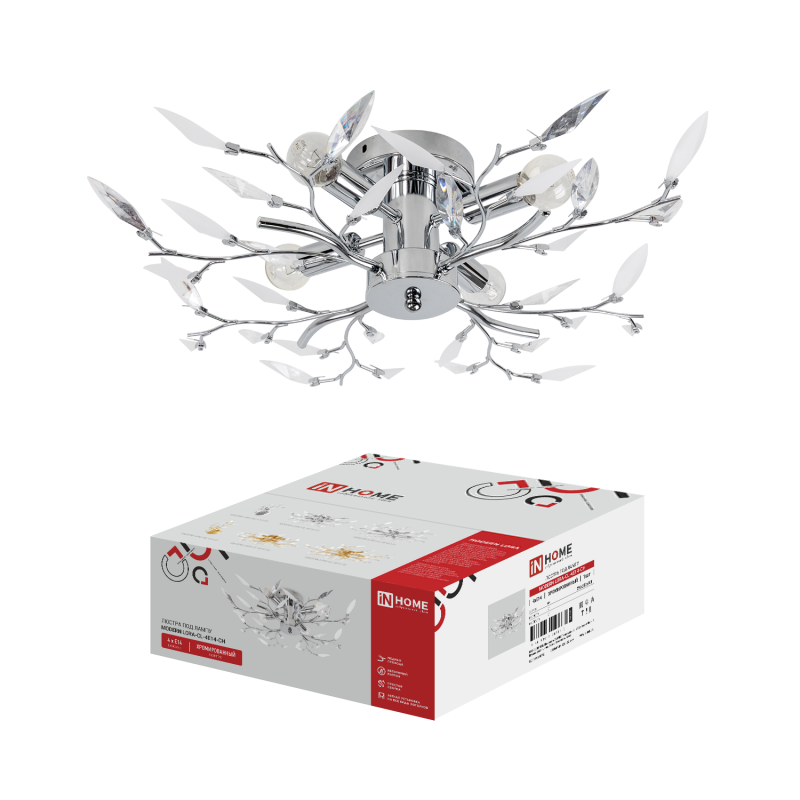 картинка Люстра под лампу MODERN LORA-CL-4E14-CH 4хЕ14 хромированный IN HOME