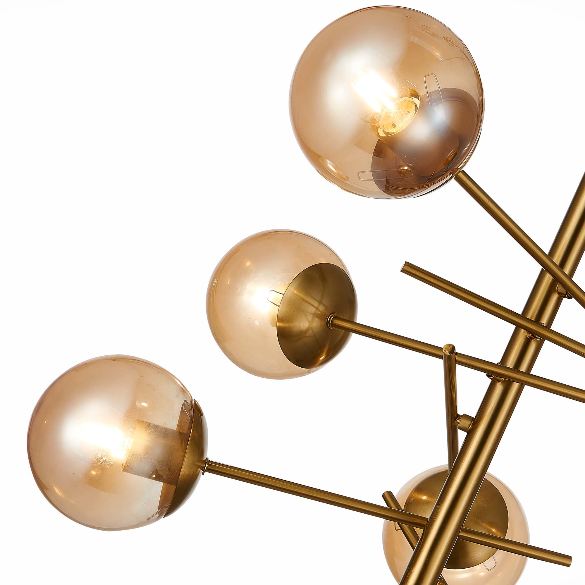 картинка SLE1099-312-06 Светильник потолочный Латунь/Коньячный E27 6*60W