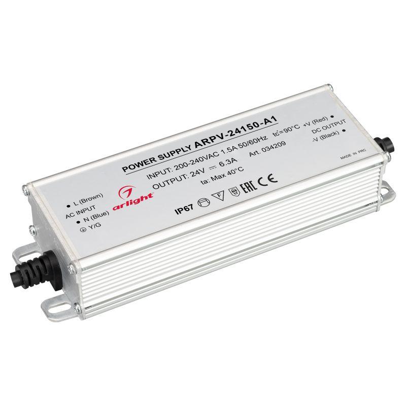 картинка Блок питания ARPV-24150-A1 (24В 6.25А 150Вт) IP67 металл Arlight 034209