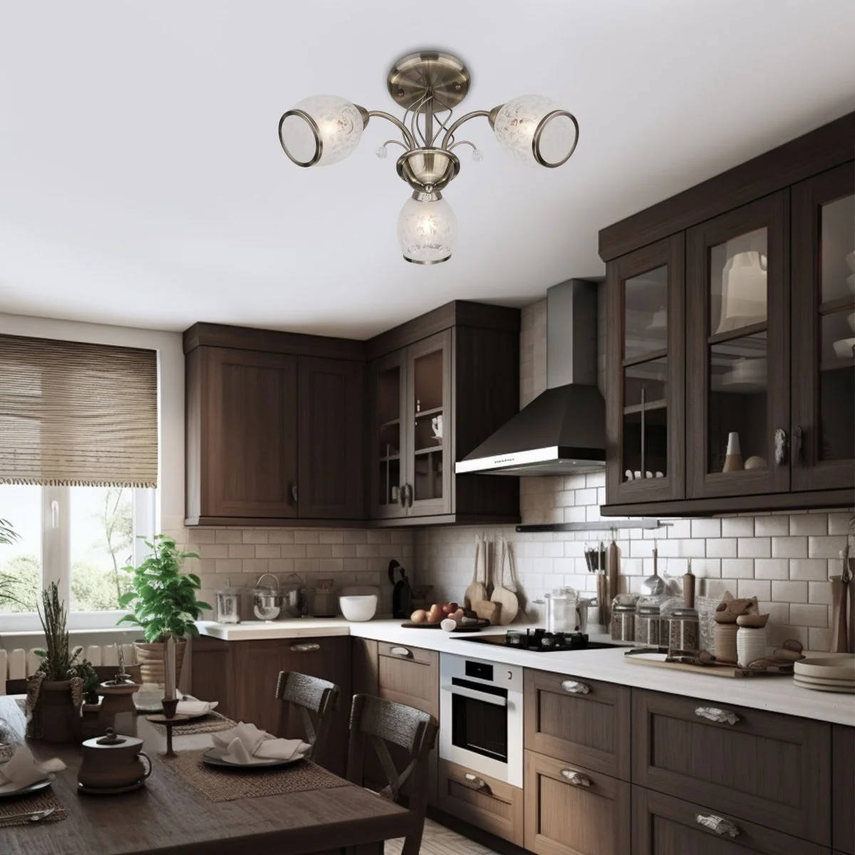 картинка Потолочная люстра античная бронза 30026/3 античная бронза