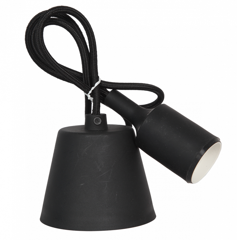 картинка Патрон Е27 силиконовый со шнуром 1м черный IN HOME