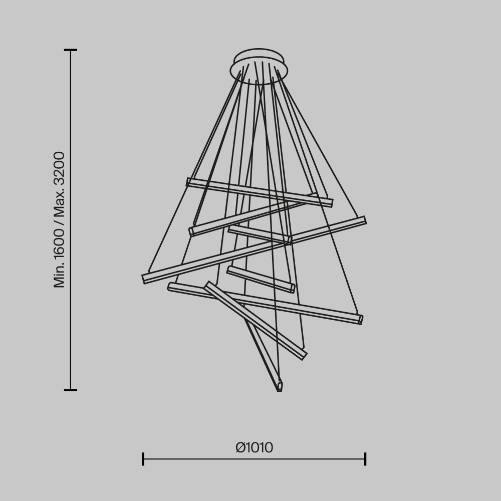 картинка Подвесной светильник Maytoni MOD016PL-L96BK