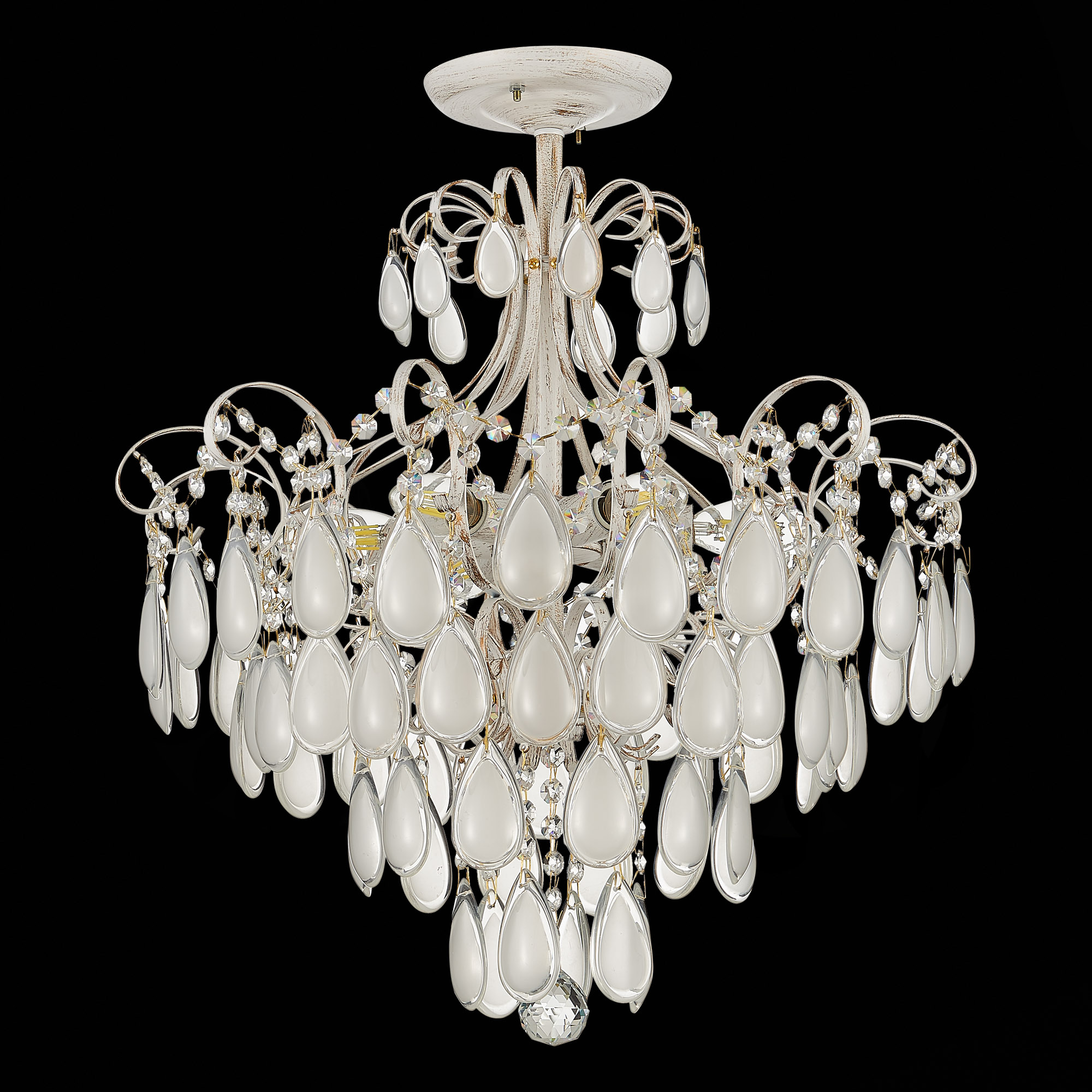 картинка SLE160302-06 Светильник потолочный Золотистый/Белый матовый E14 6*60W