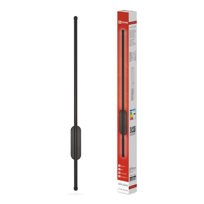 картинка Светильник светодиодный ESTETIKA LUV-80B-40BL 15Вт 230В 4000K 1050Лм 800х50x25 черный IN HOME
