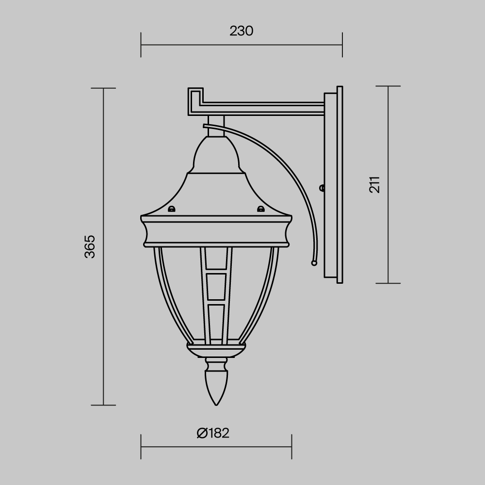 картинка Настенный светильник (бра) Outdoor O027WL-01B