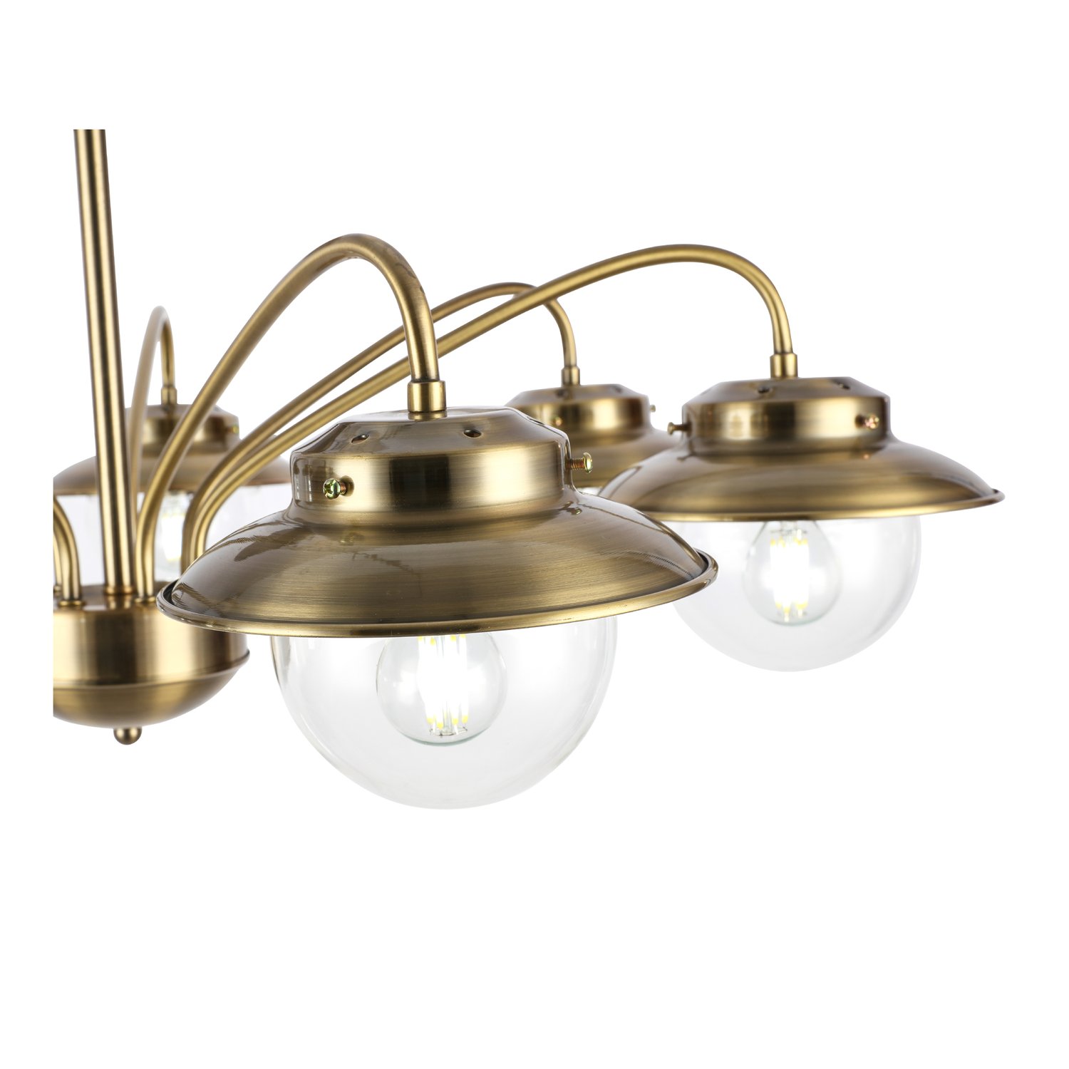 картинка SLE110102-07 Светильник потолочный Античная бронза/Прозрачный E14 7*40W