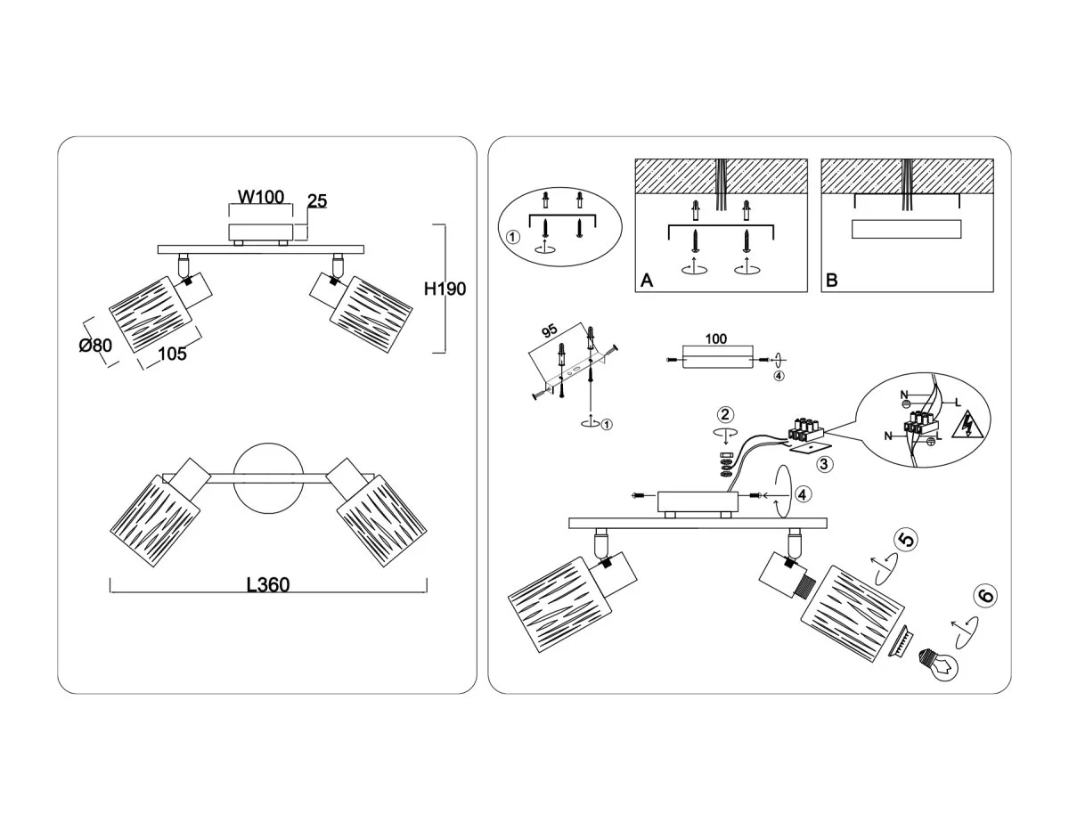 картинка Настенно-потолочный спот в стиле лофт TR8668