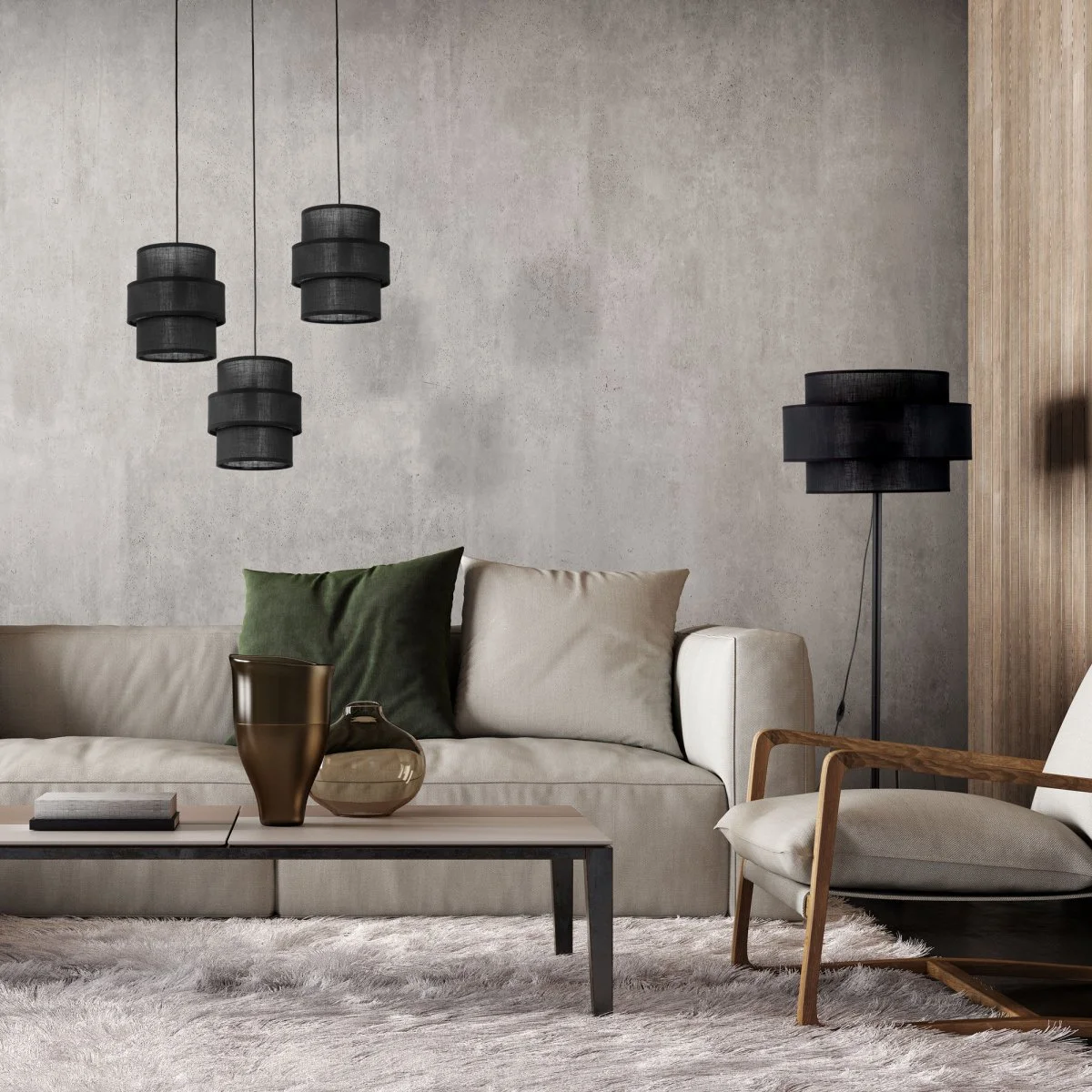 картинка Подвесной светильник с тканевыми абажурами 5976 Calisto