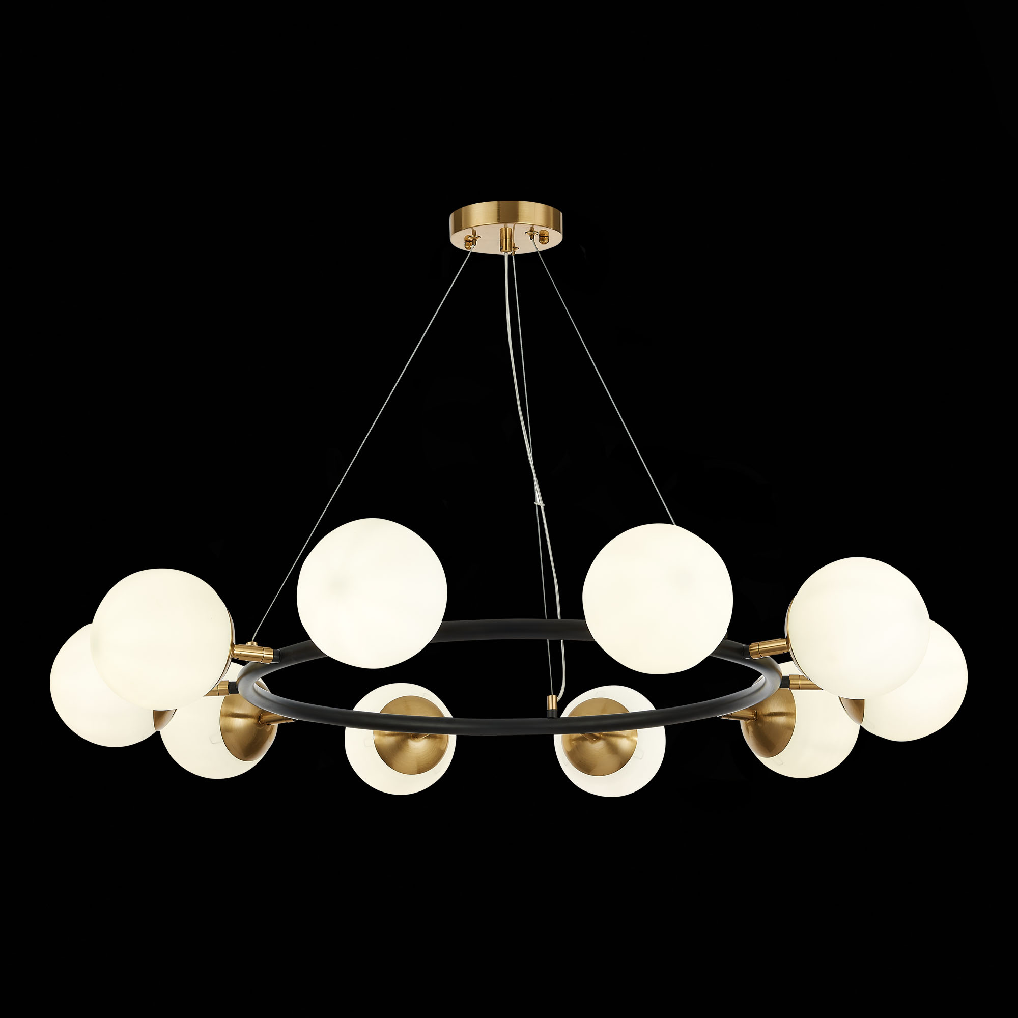 картинка SLE220403-10 Светильник подвесной Черный, Латунь/Белый E27 10*60W