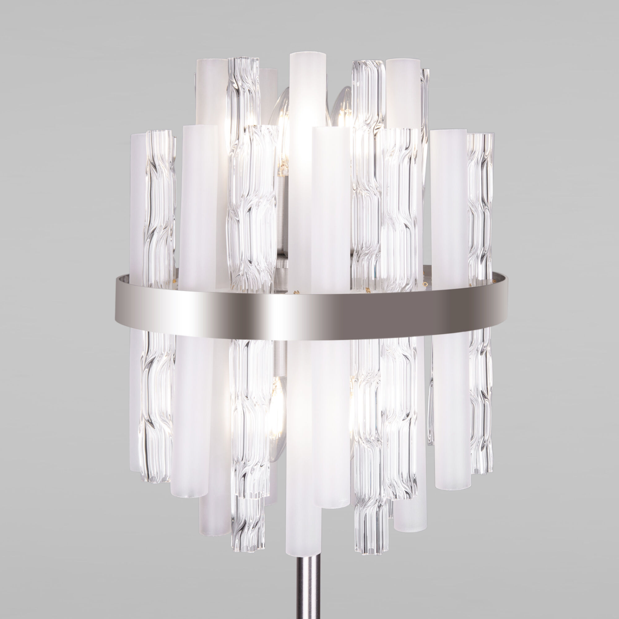 картинка Торшер с декоративным плафоном 01110/4 никель