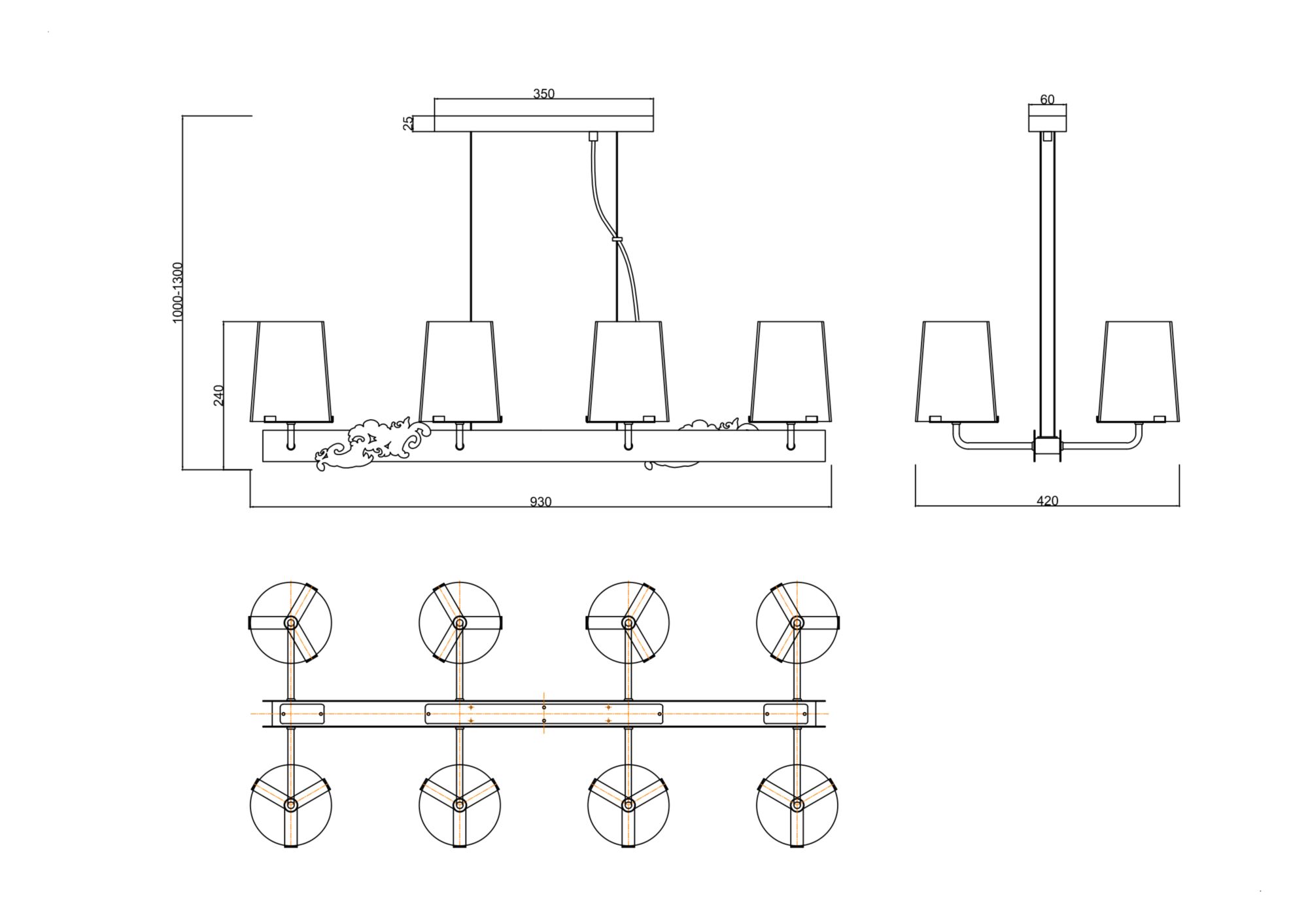 картинка Подвесной светильник Maytoni MOD040PL-08CH