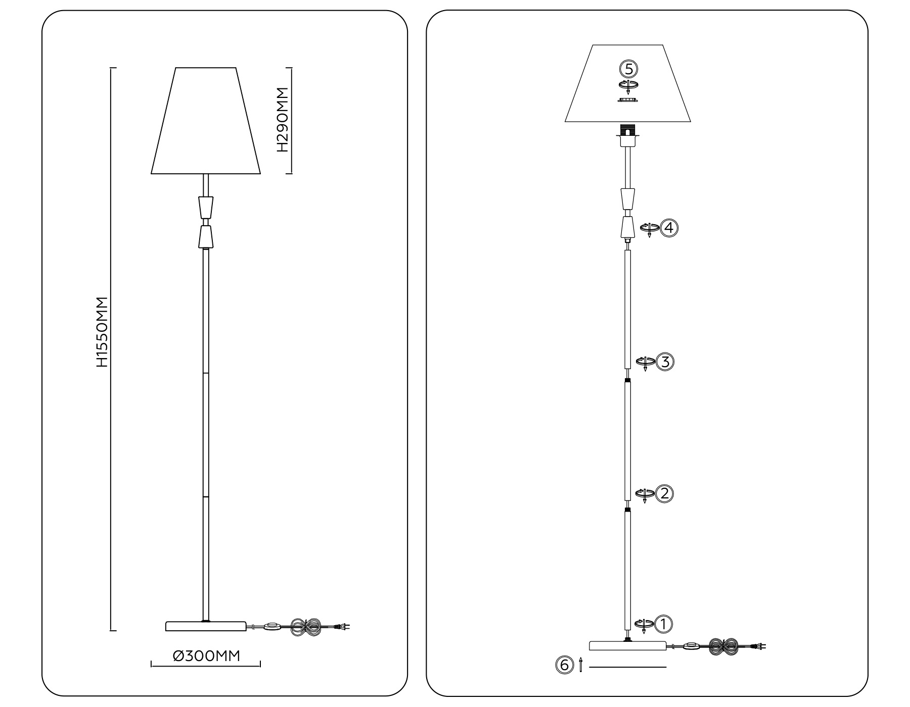 картинка Напольный светильник с абажуром