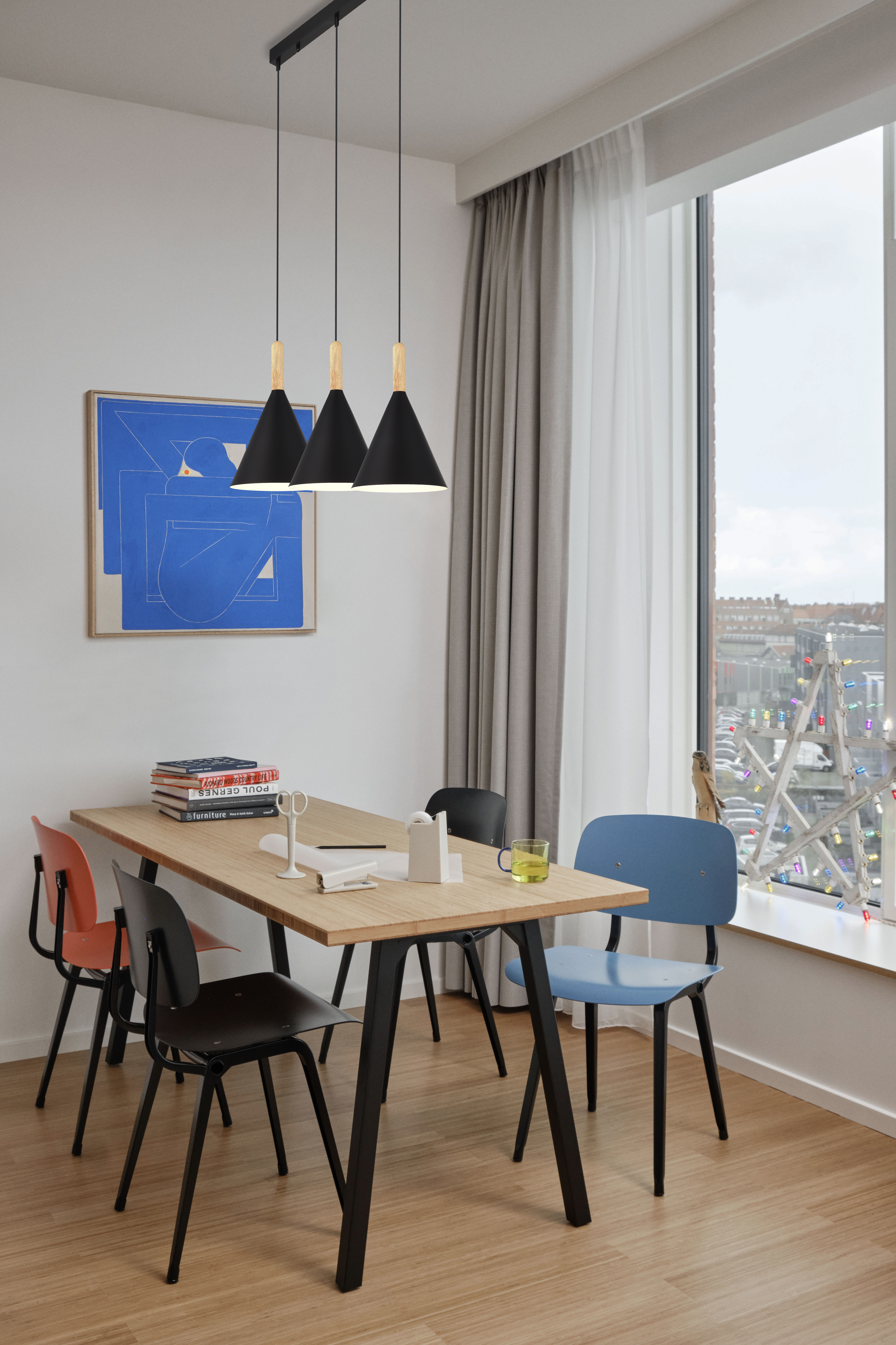 картинка SLE1255-403-03 Светильник подвесной Черный/Черный E27 3*40W