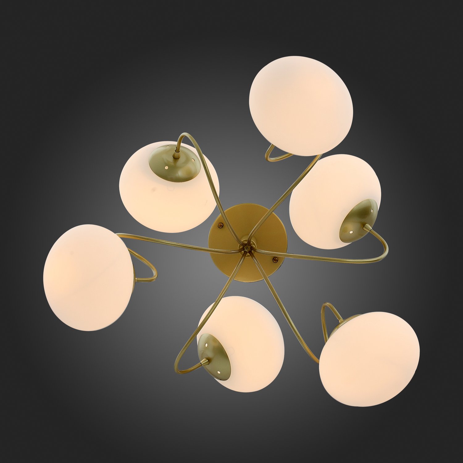 картинка SL717.202.06 Светильник потолочный Золотистый/Белый E27 6*40W