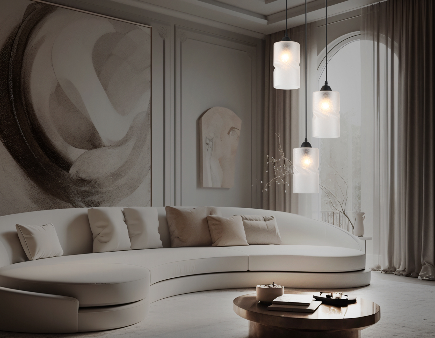 картинка Светильник подвесной со стеклянными плафонами