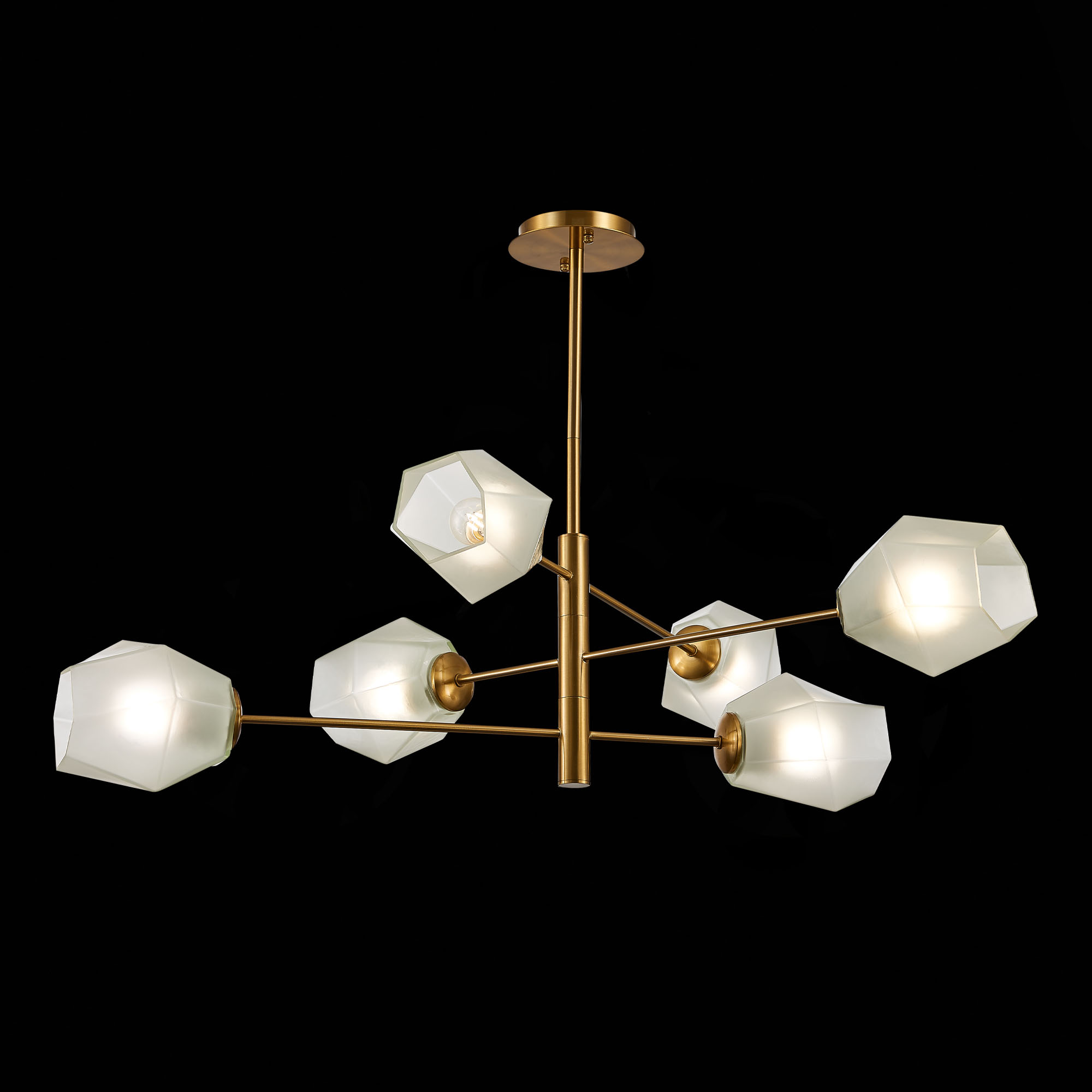 картинка SLE205202-06 Светильник потолочный Латунь/Белый E27 6*60W