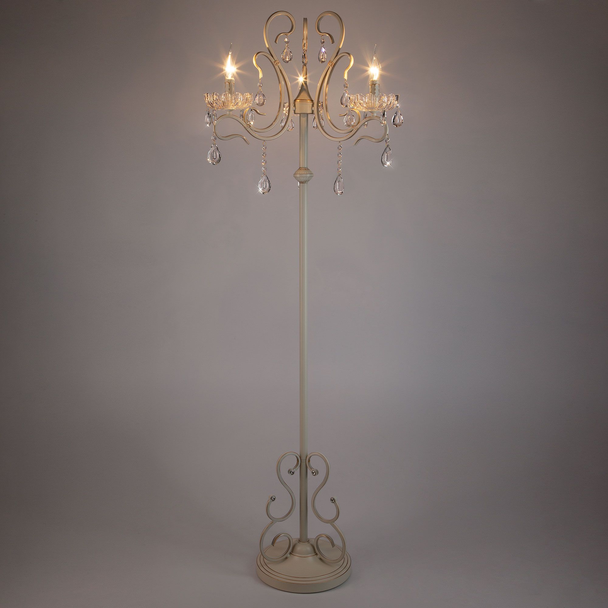 картинка Торшер с хрусталем белый 12205/3F белый