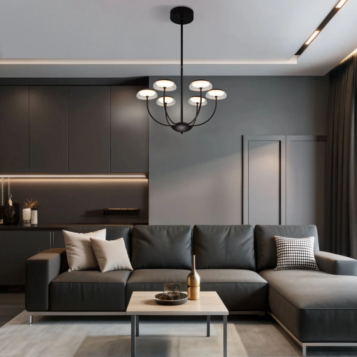 картинка Потолочный светильник со стеклянным плафоном 50388 LED Черный