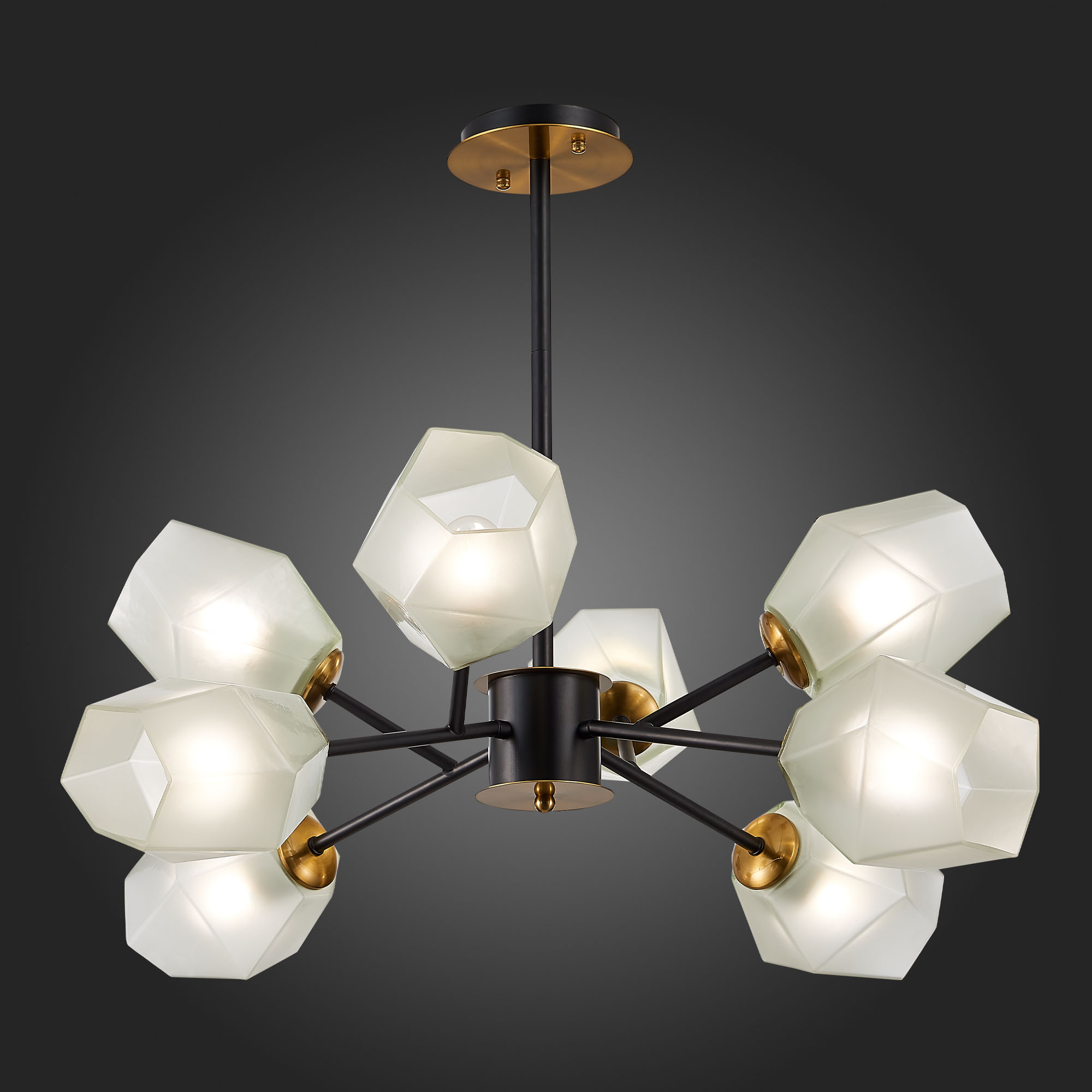 картинка SLE205102-08 Светильник потолочный Латунь, Черный/Белый E27 8*60W