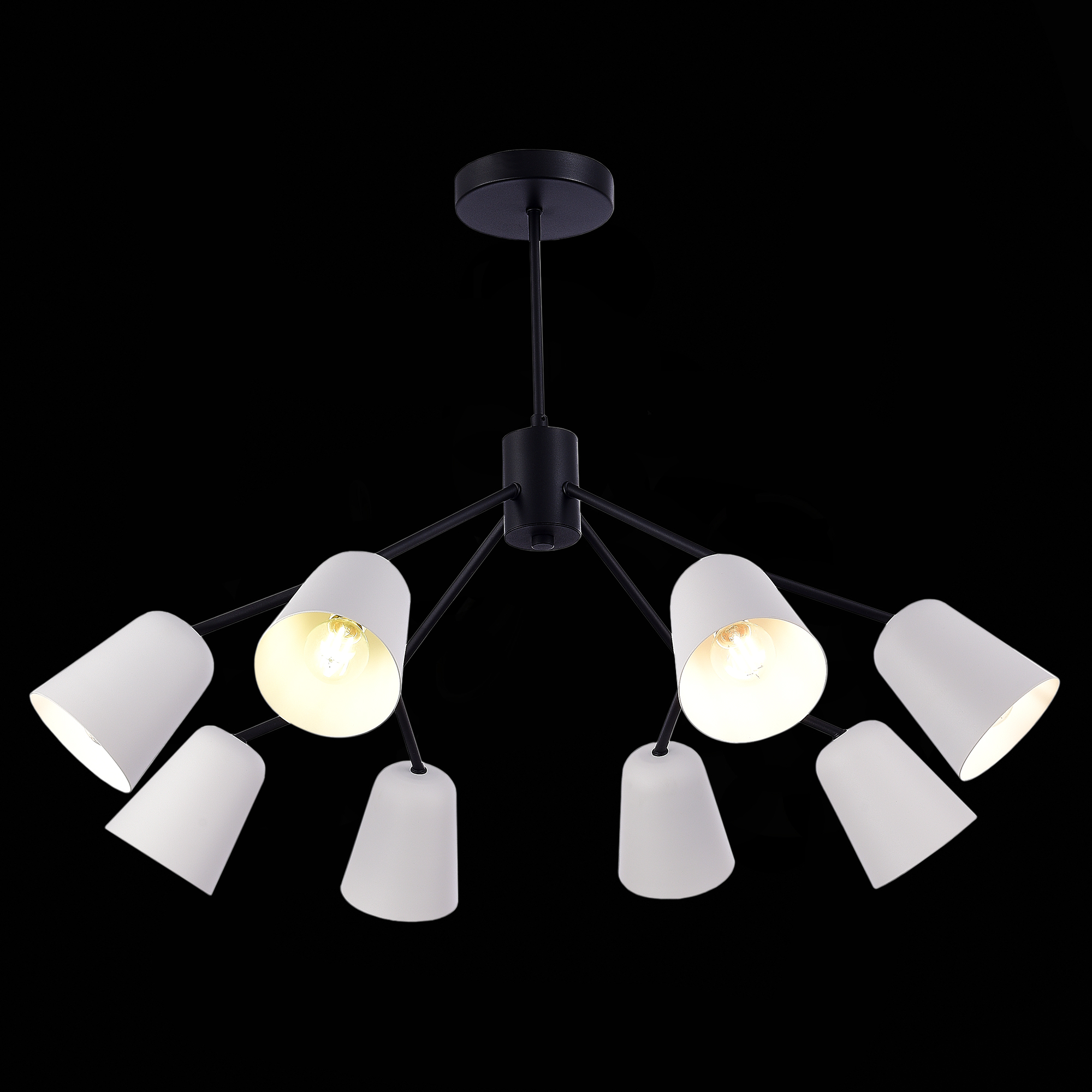 картинка SLE155942-08 Светильник потолочный Черный/Белый E14 8*40W