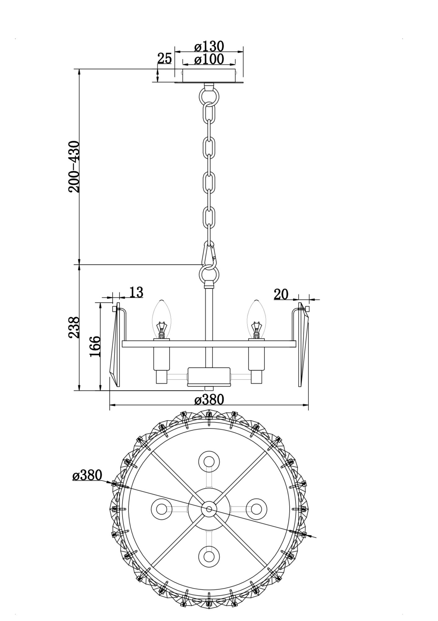 картинка Подвесной светильник Maytoni MOD043PL-04CH