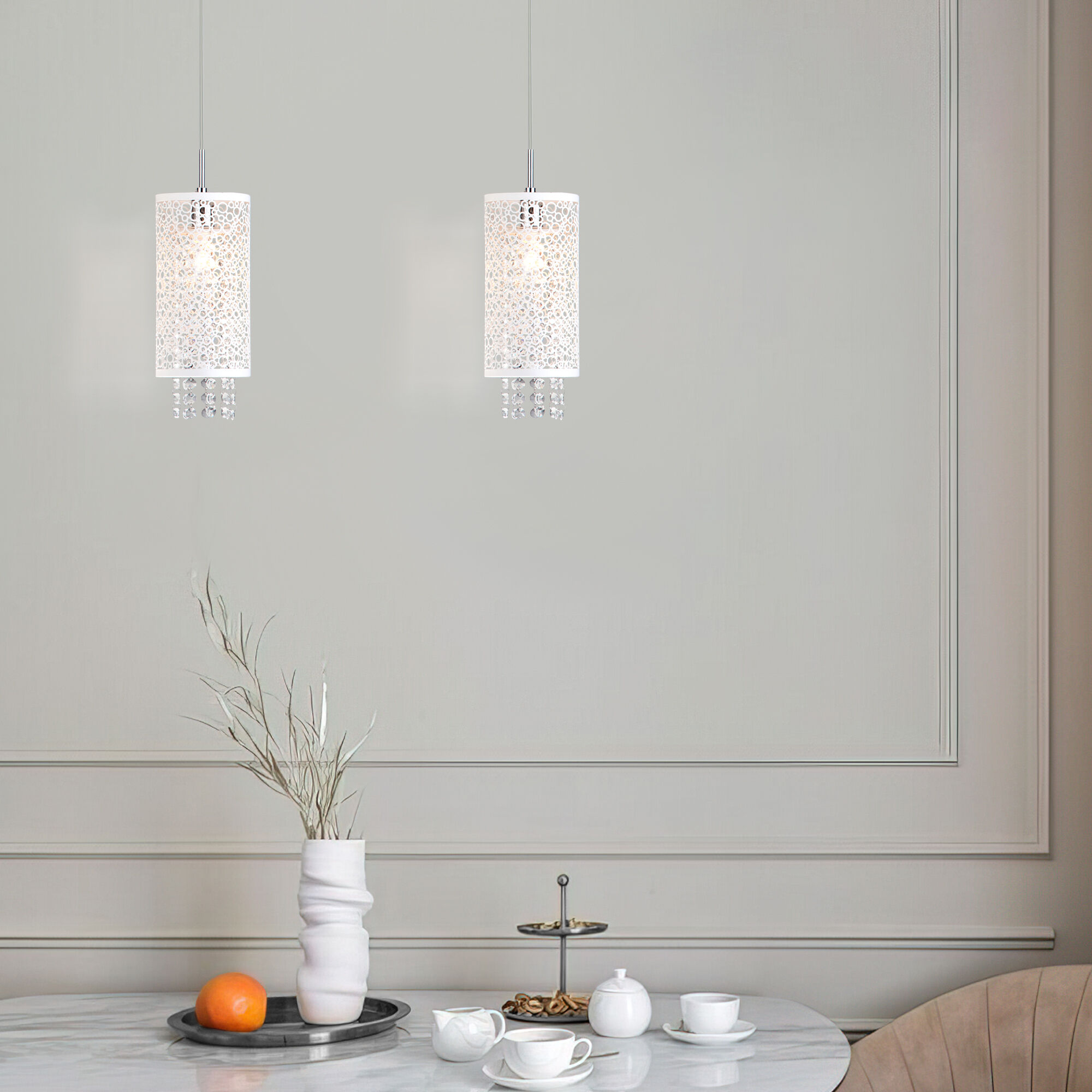 картинка Подвесной светильник с хрусталем 1181/1 хром