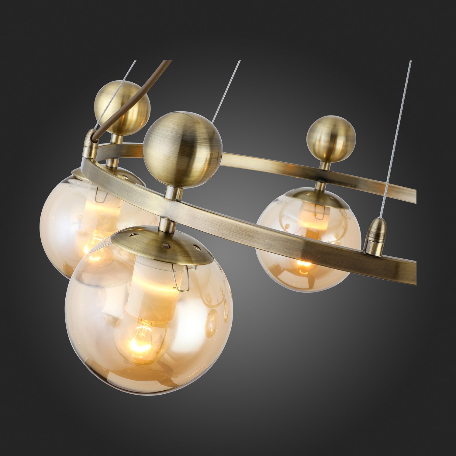 картинка SLE106303-05 Светильник подвесной Бронзовый/Прозрачный, Янтарный E27 5*60W