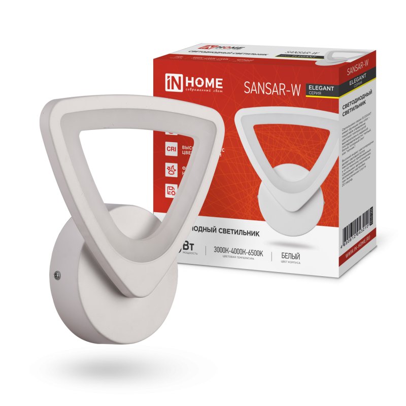 картинка Светильник светодиодный ELEGANT SANSAR-W 15Вт 230В 3000-6500K 1050Лм STEP COLOR белый IN HOME