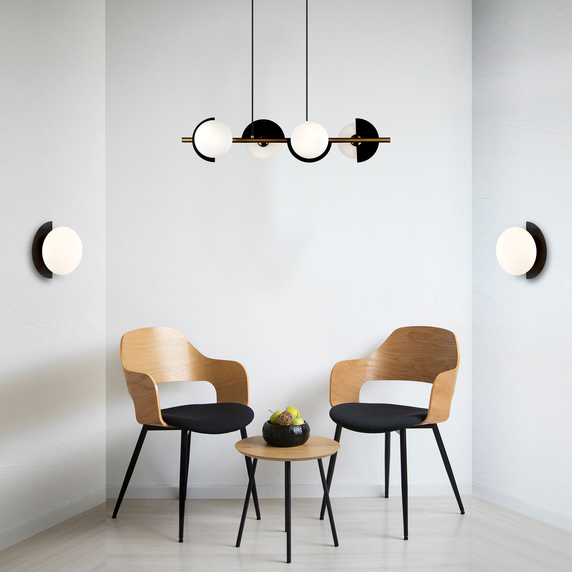 картинка Умный подвесной светильник 70149/4 черный/латунь Smart