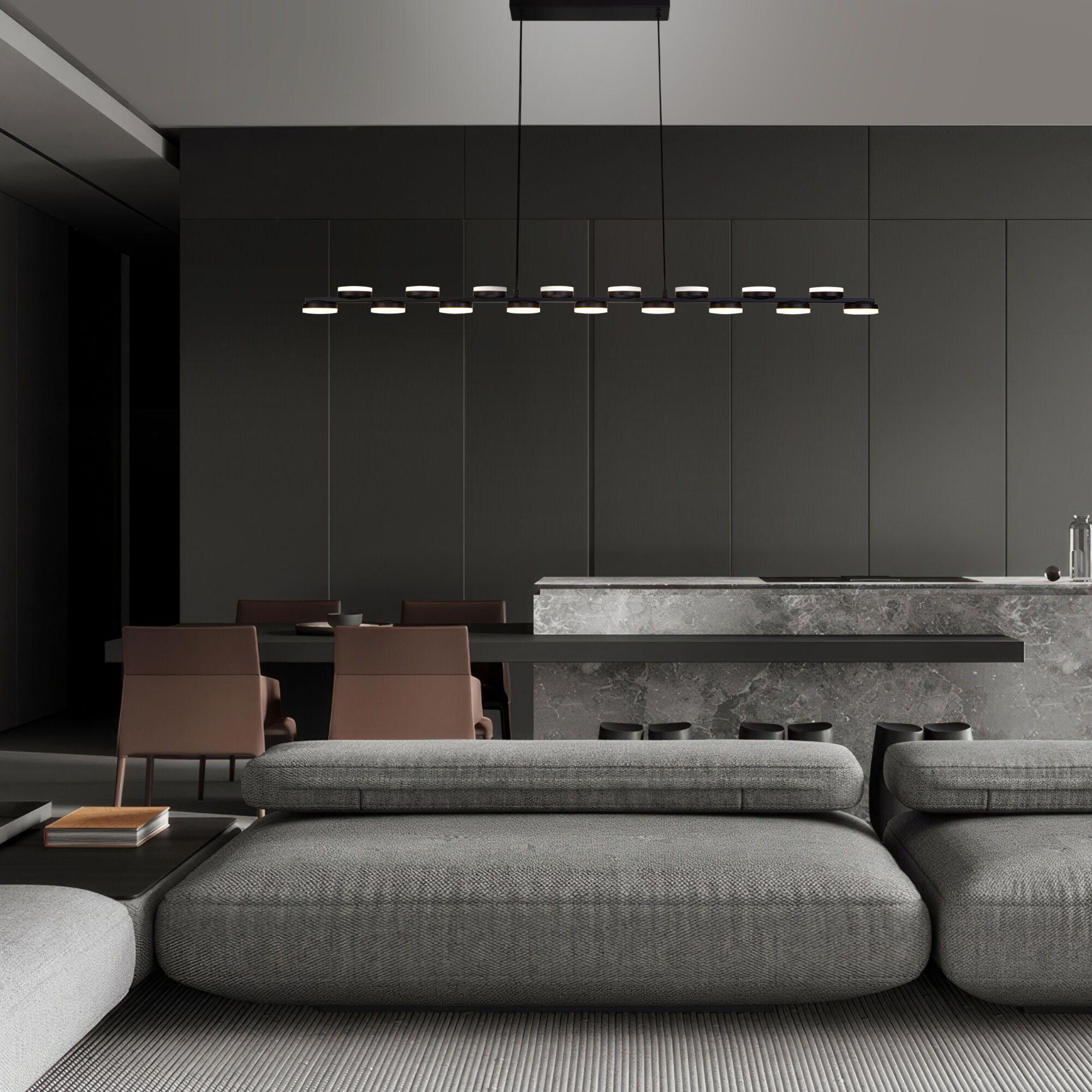 картинка Подвесной светодиодный светильник 90332/17 черный