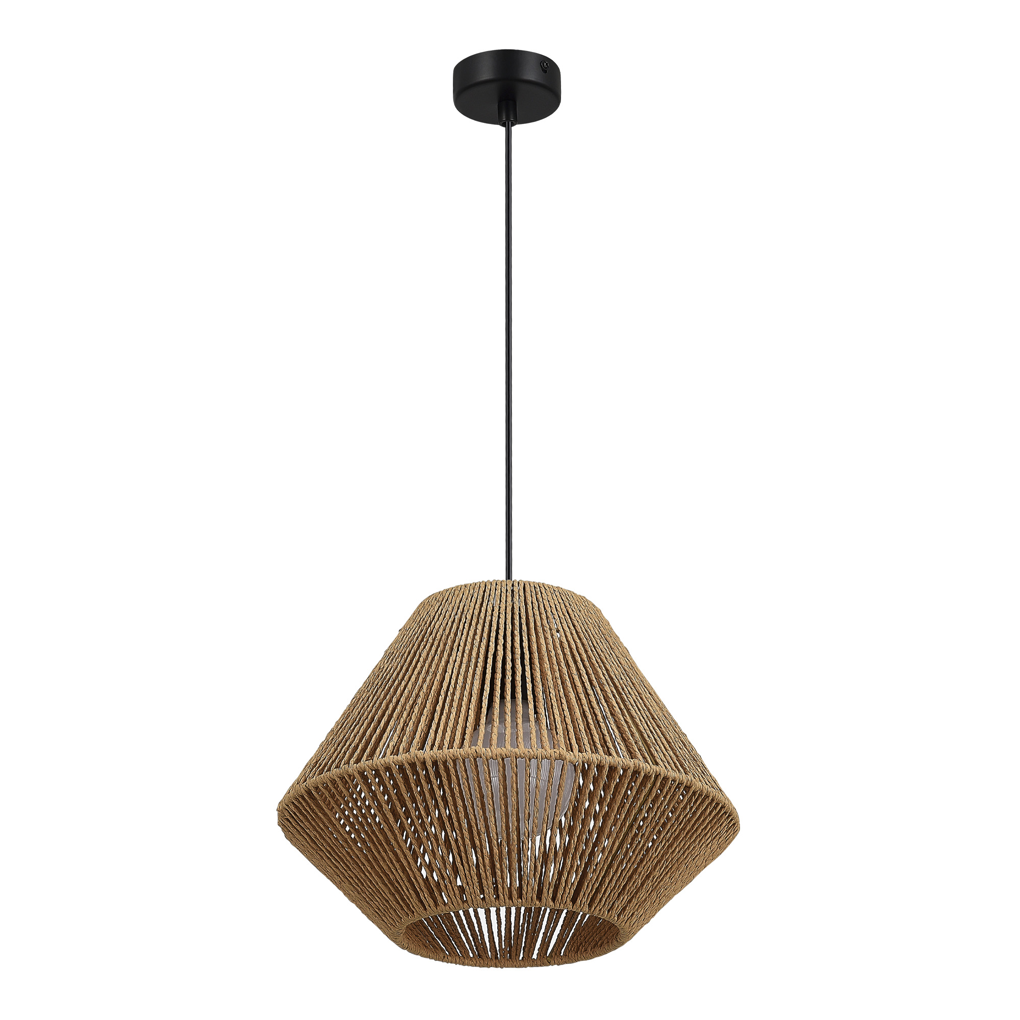 картинка SLE6025-603-01 Светильник подвесной бежевый/черный E27 1*40W