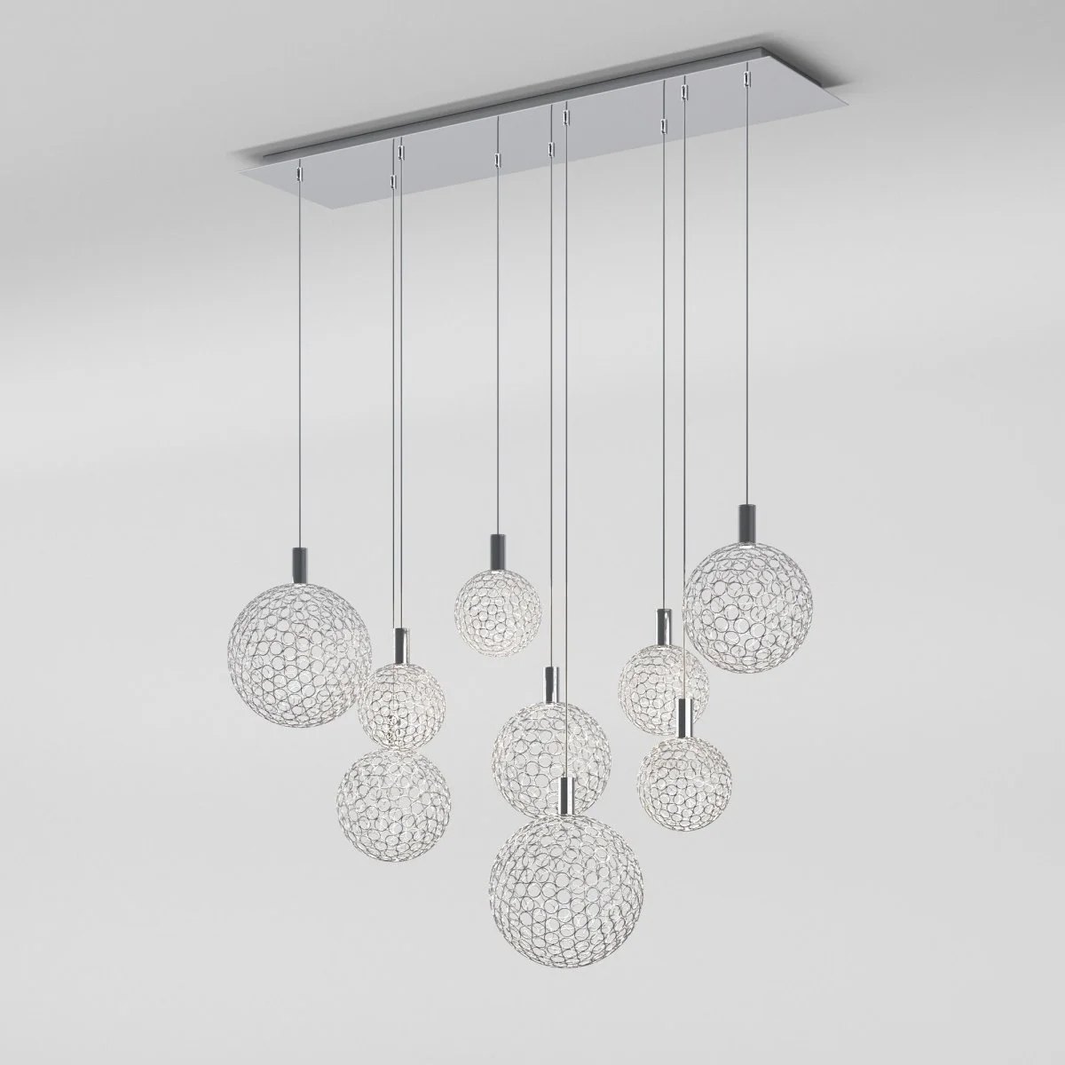 картинка Подвесной светодиодный светильник с металлическими плафонами 90353/9 хром