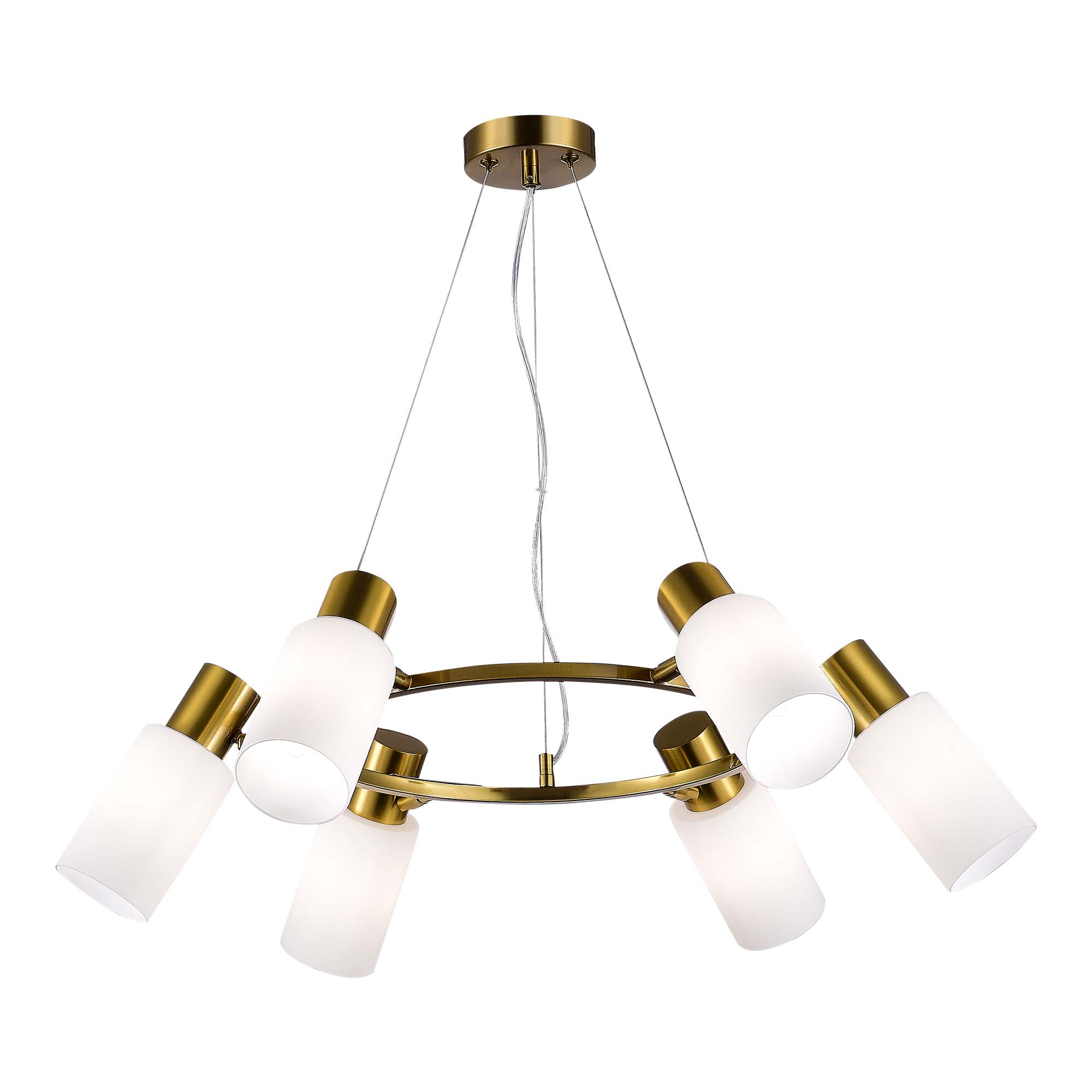 картинка SLE1139-303-06 Светильник подвесной Латунь/Белый E14 6*60W