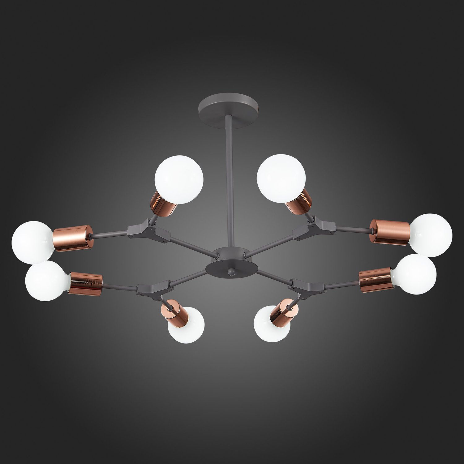 картинка SLE106403-08 Светильник потолочный Серый, Розовое золото E27 8*60W