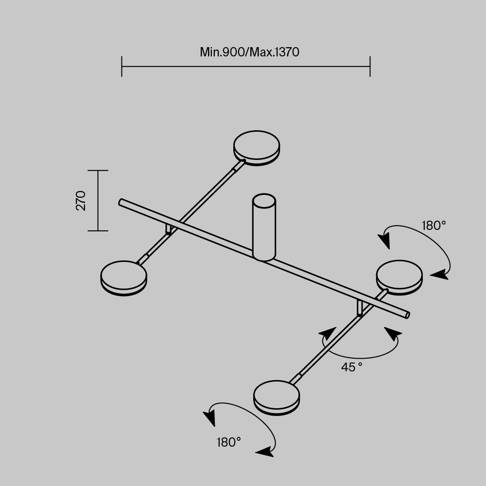картинка Потолочный светильник Maytoni MOD070CL-L30B3K